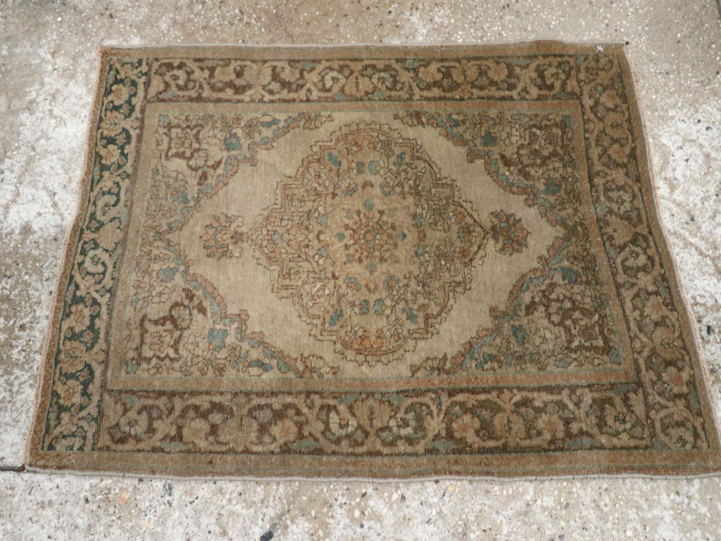 Antique Persian Tabriz Throw Rug, No.32400 - Gsblank