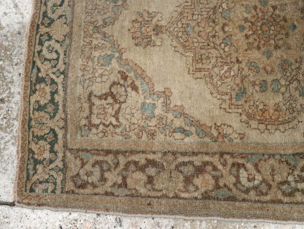 Antique Persian Tabriz Throw Rug, No.32400 - Gsblank