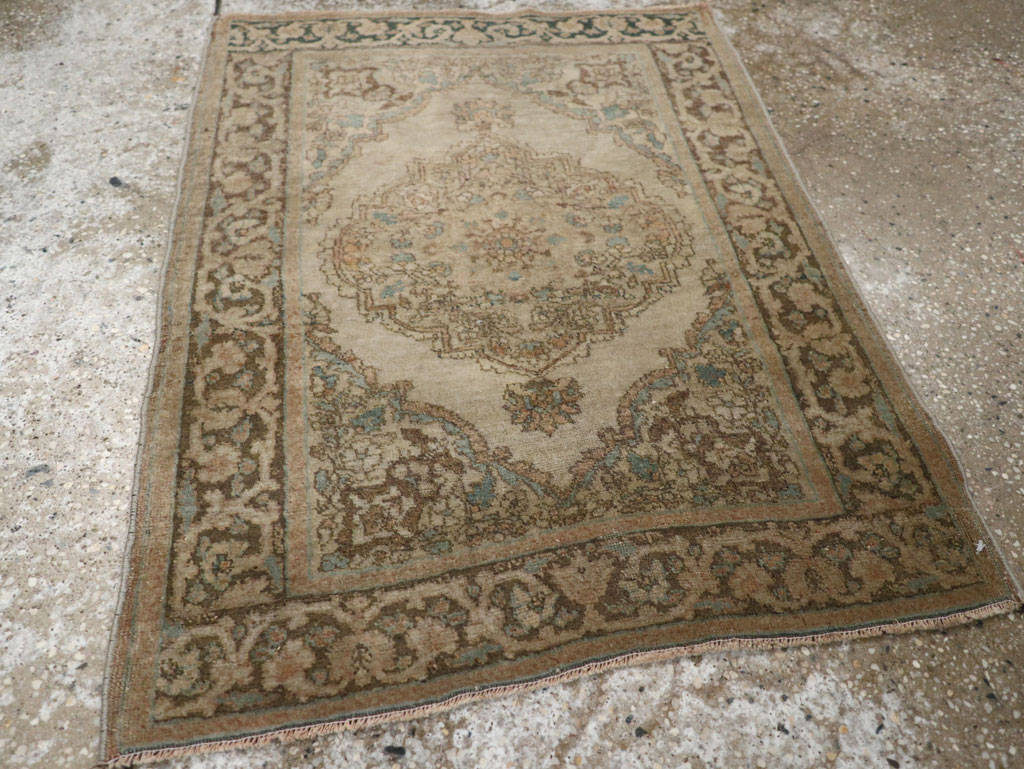 Antique Persian Tabriz Throw Rug, No.32400 - Gsblank