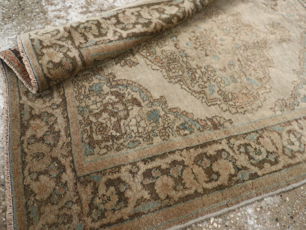 Antique Persian Tabriz Throw Rug, No.32400 - Gsblank