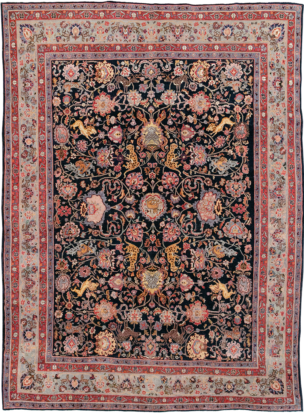Vintage Turkish Pictorial Room Size Carpet, No.32401 - Gsblank