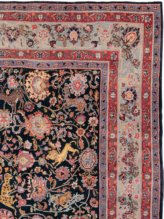 Vintage Turkish Pictorial Room Size Carpet, No.32401 - Gsblank
