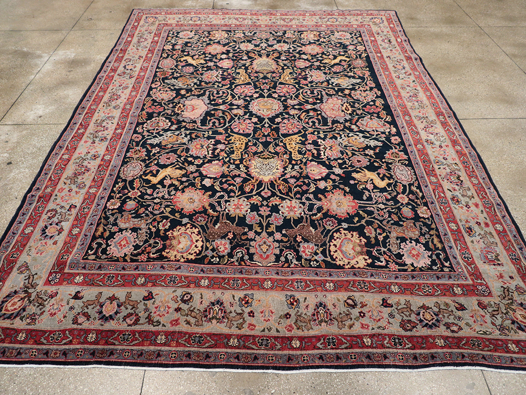Vintage Turkish Pictorial Room Size Carpet, No.32401 - Gsblank
