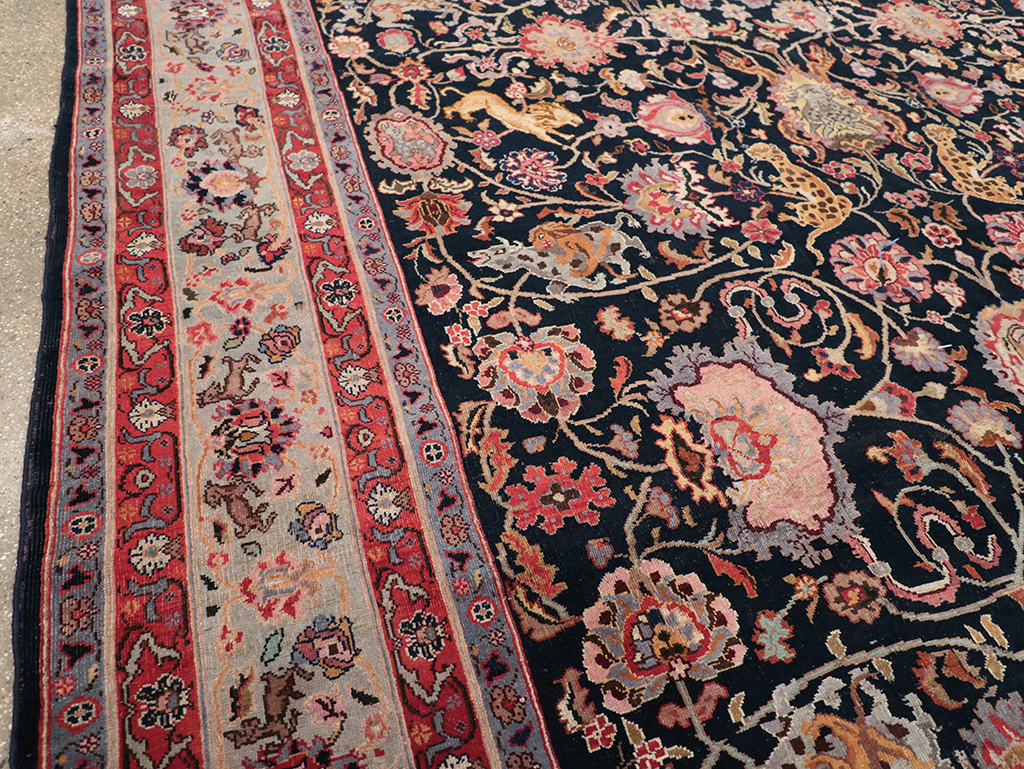 Vintage Turkish Pictorial Room Size Carpet, No.32401 - Gsblank
