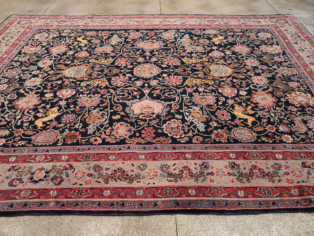 Vintage Turkish Pictorial Room Size Carpet, No.32401 - Gsblank