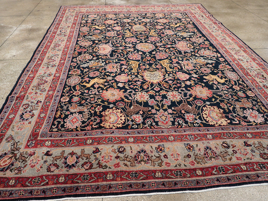Vintage Turkish Pictorial Room Size Carpet, No.32401 - Gsblank