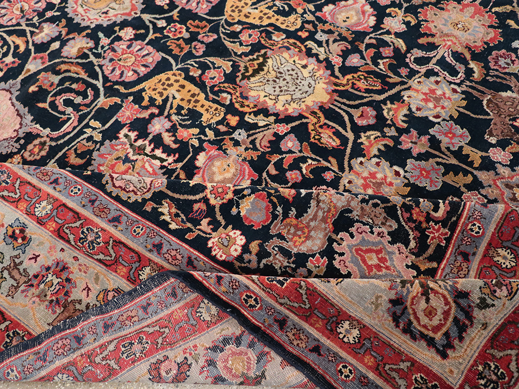 Vintage Turkish Pictorial Room Size Carpet, No.32401 - Gsblank