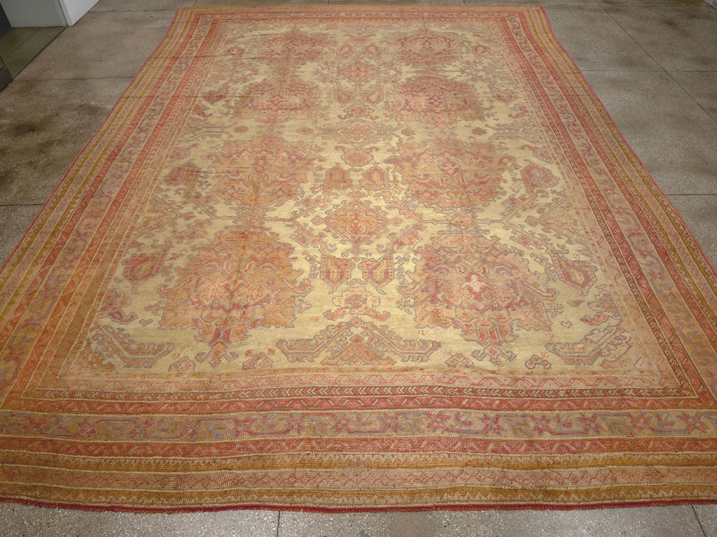 Antique Turkish Oushak Large Carpet, No.32403 - Gsblank