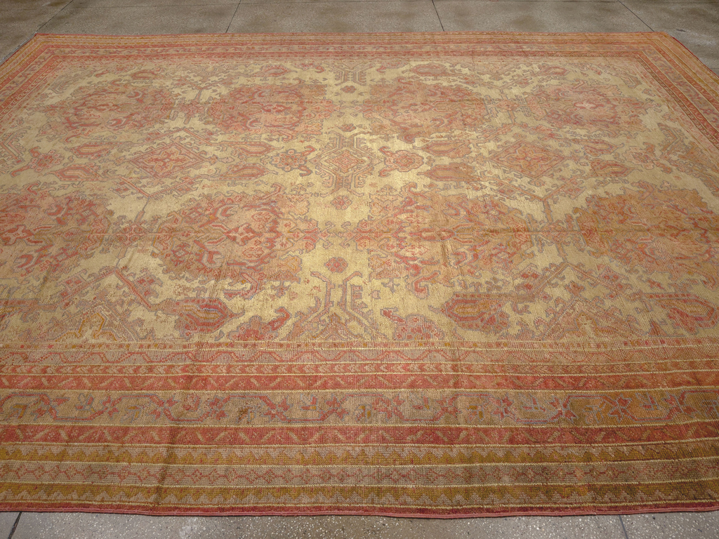 Antique Turkish Oushak Large Carpet, No.32403 - Gsblank