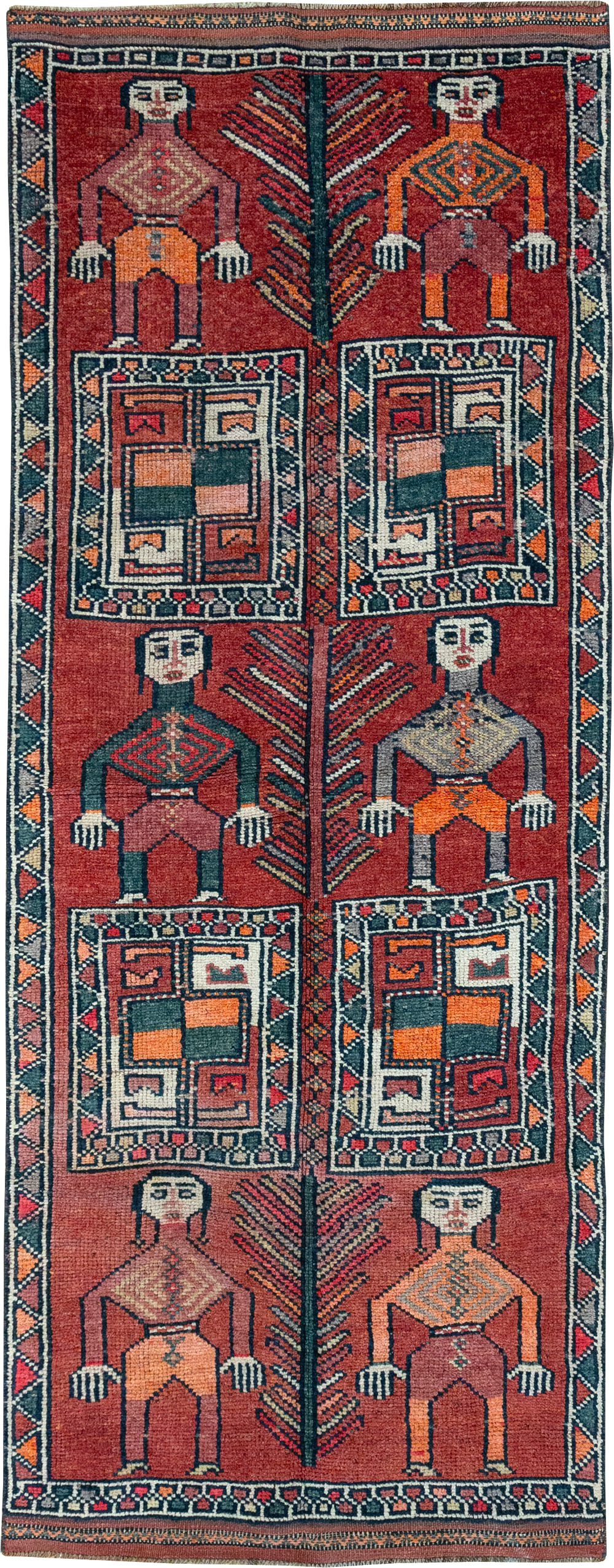 Vintage Turkish Anatolian Pictorial Runner, No.32408 - Gsblank