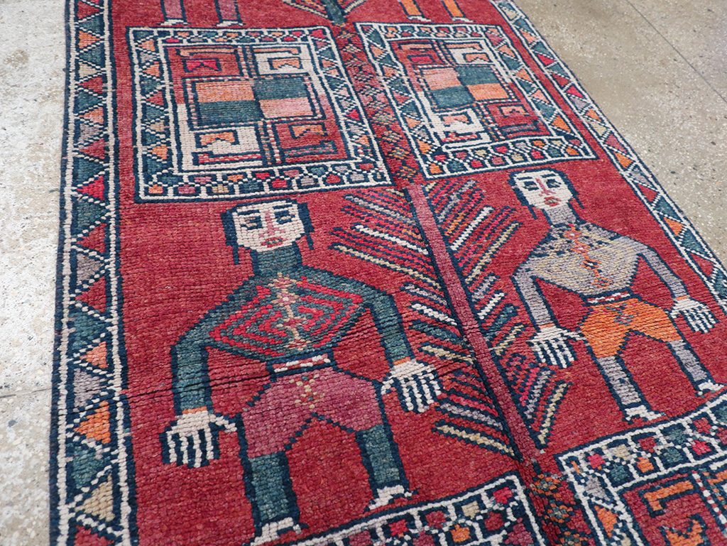 Vintage Turkish Anatolian Pictorial Runner, No.32408 - Gsblank