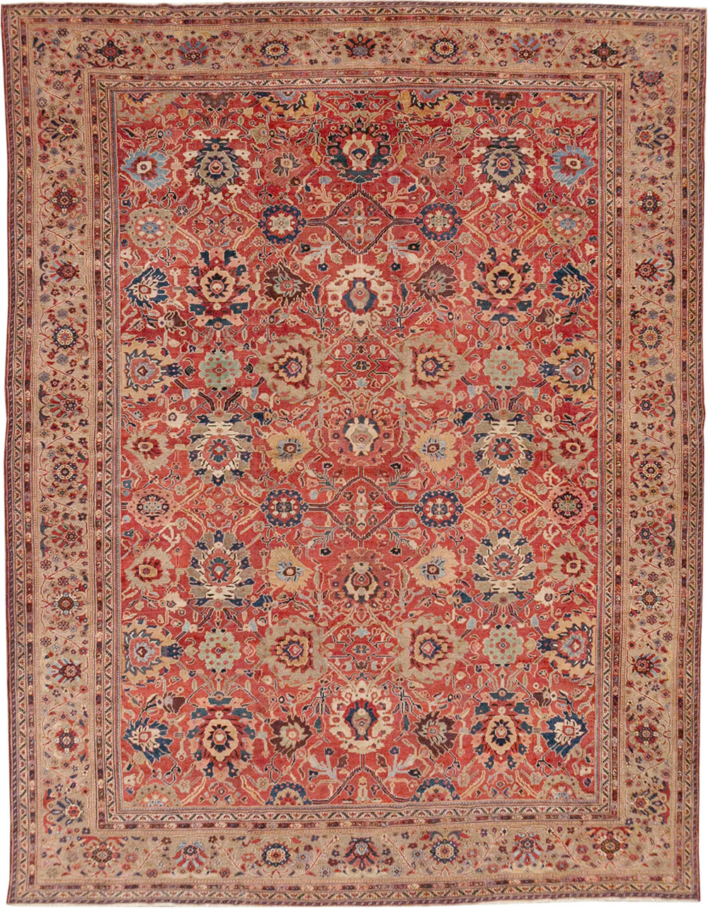 Antique Persian Mahal Large Room Size Carpet, No.32415 - Gsblank