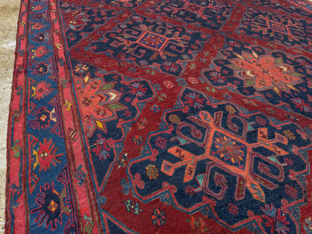 Vintage Central Asian Soumak Gallery Carpet, No.32416 - Gsblank