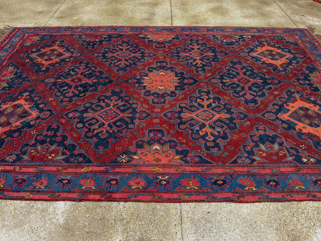Vintage Central Asian Soumak Gallery Carpet, No.32416 - Gsblank