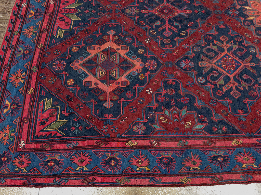 Vintage Central Asian Soumak Gallery Carpet, No.32416 - Gsblank