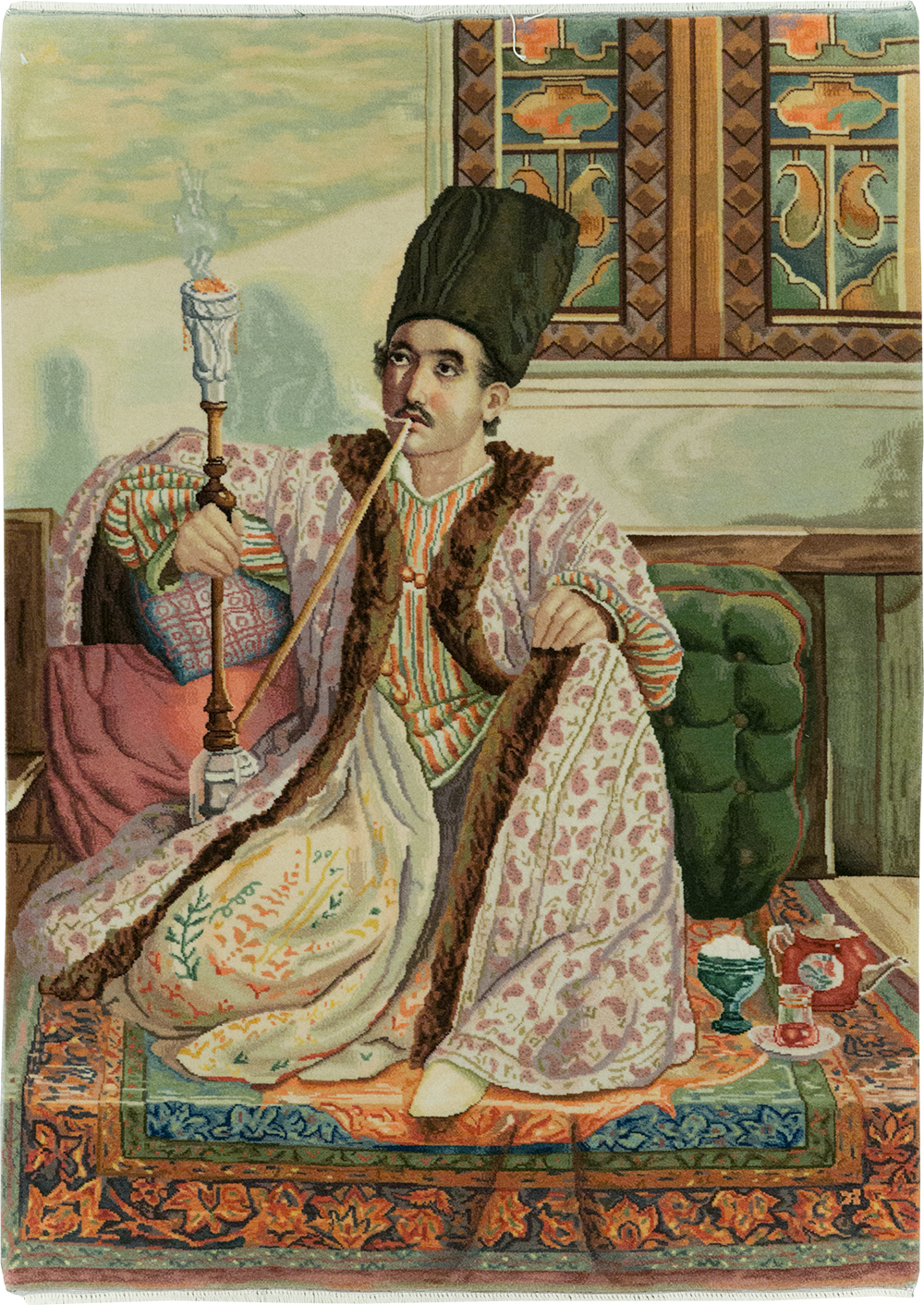 Vintage Persian Tabriz Pictorial Throw Rug (Pair: 2 of 2), No.32418 - Gsblank