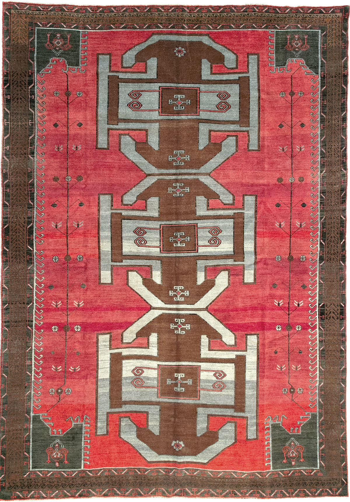 Vintage Turkish Anatolian Tribal Room Size Carpet, No.32419 - Gsblank