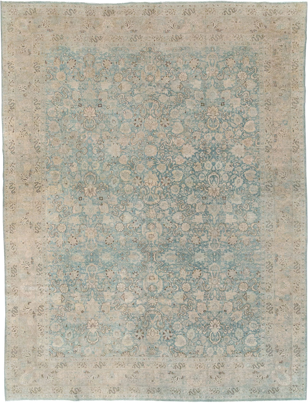 Antique Persian Tabriz Room Size Carpet, No.32422 - Gsblank