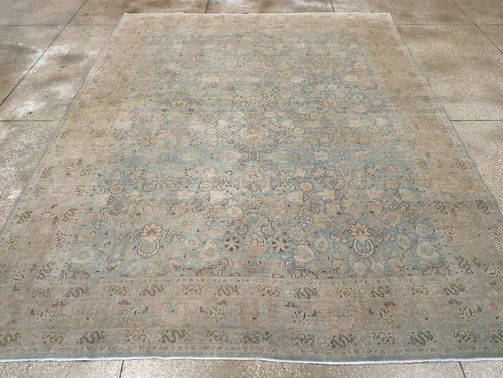 Antique Persian Tabriz Room Size Carpet, No.32422 - Gsblank