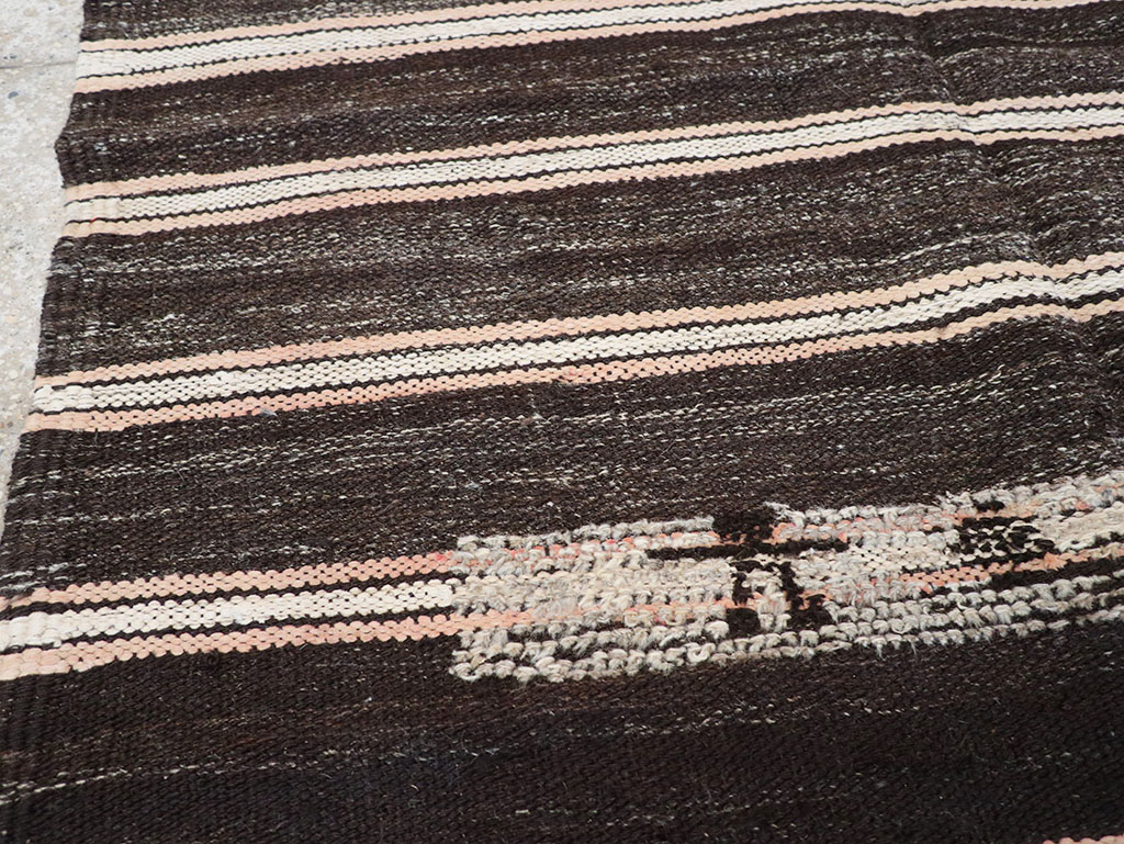 Vintage Persian Flatweave Kilim Pictorial Throw Rug, No.32428 - Gsblank