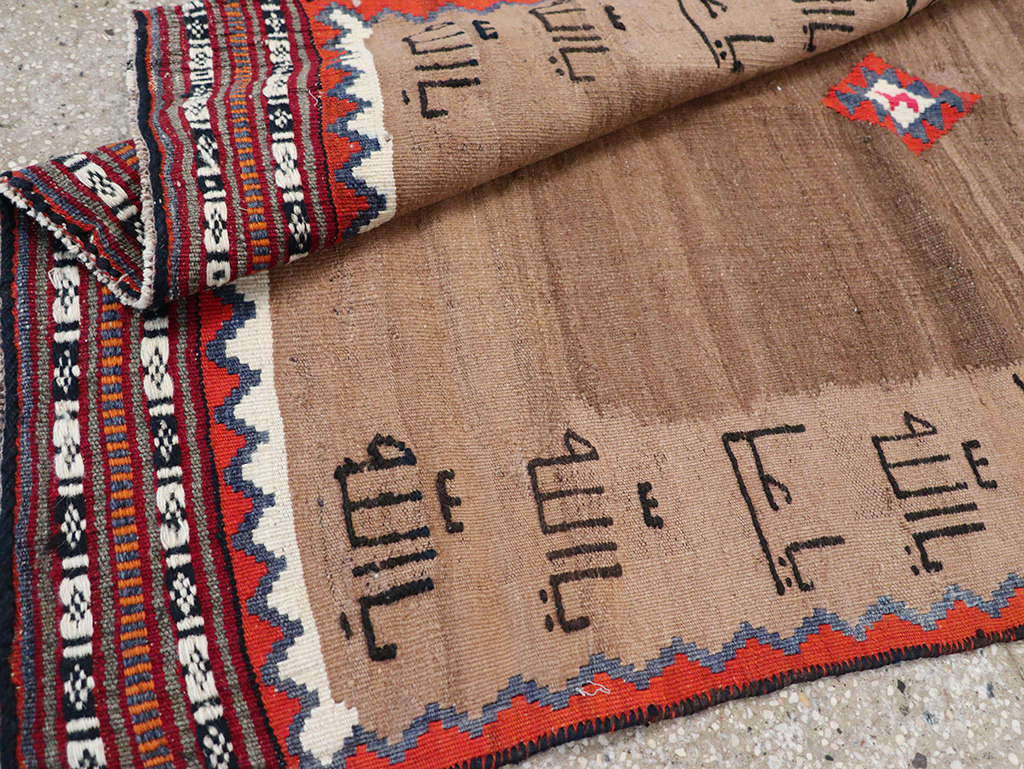 Vintage Persian Flatweave Kilim Throw Rug, No.32429 - Gsblank