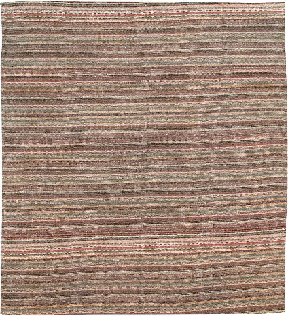 Vintage Persian Flatweave Kilim Room Size Carpet, No.32430 - Gsblank
