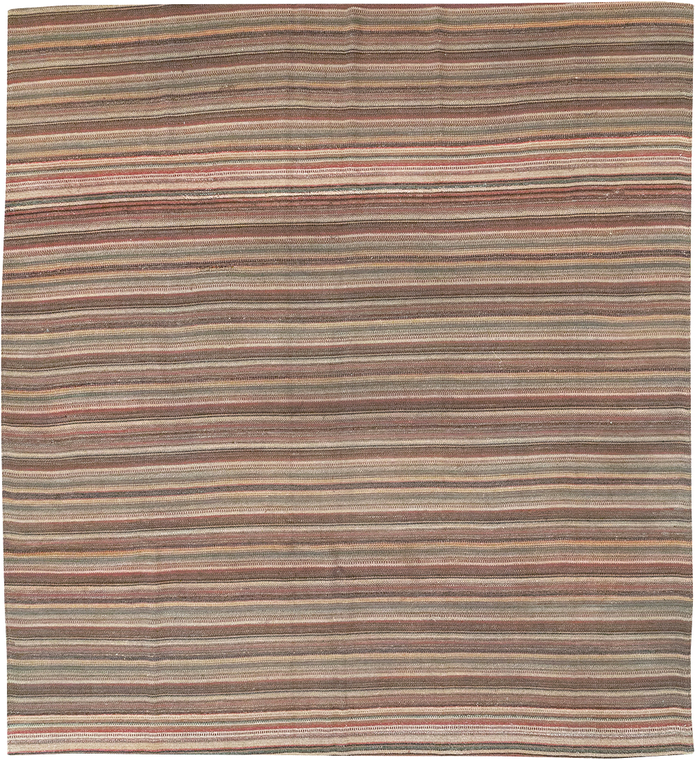 Vintage Persian Flatweave Kilim Room Size Carpet, No.32430 - Gsblank