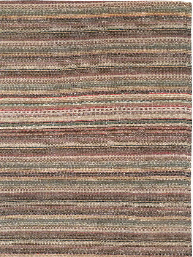 Vintage Persian Flatweave Kilim Room Size Carpet, No.32430 - Gsblank