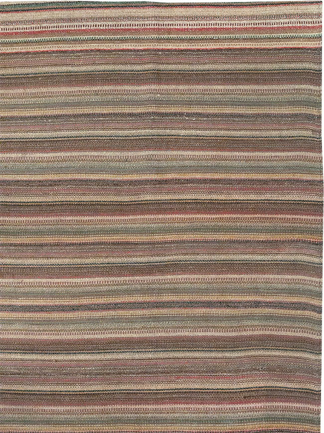 Vintage Persian Flatweave Kilim Room Size Carpet, No.32430 - Gsblank