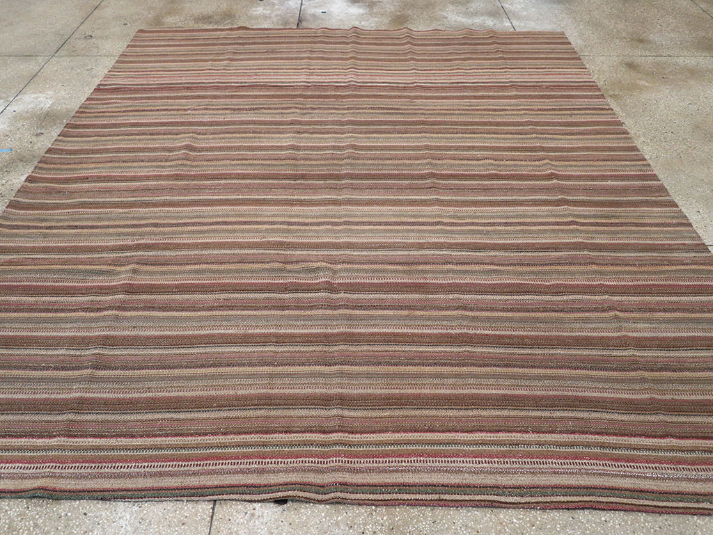 Vintage Persian Flatweave Kilim Room Size Carpet, No.32430 - Gsblank