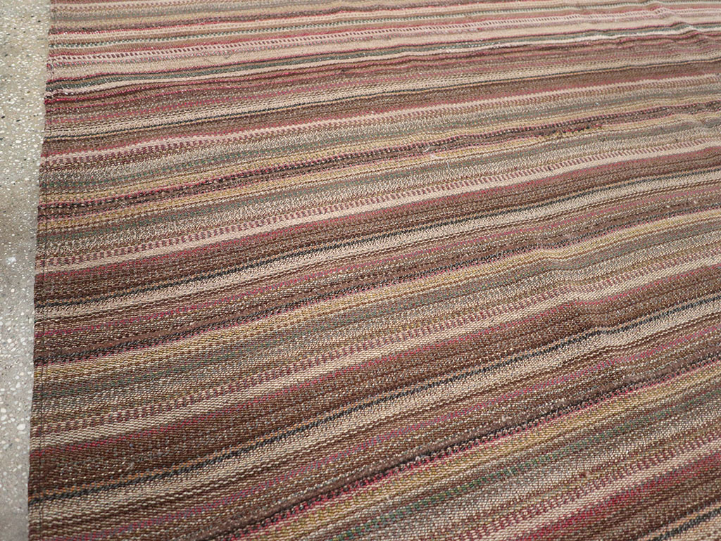 Vintage Persian Flatweave Kilim Room Size Carpet, No.32430 - Gsblank