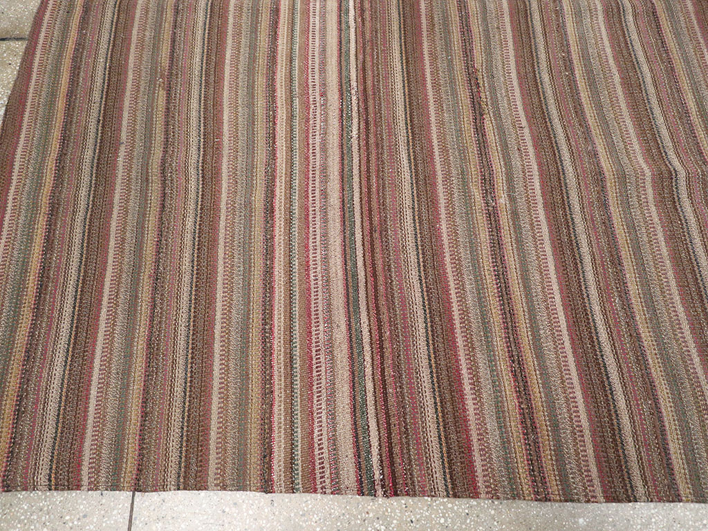 Vintage Persian Flatweave Kilim Room Size Carpet, No.32430 - Gsblank