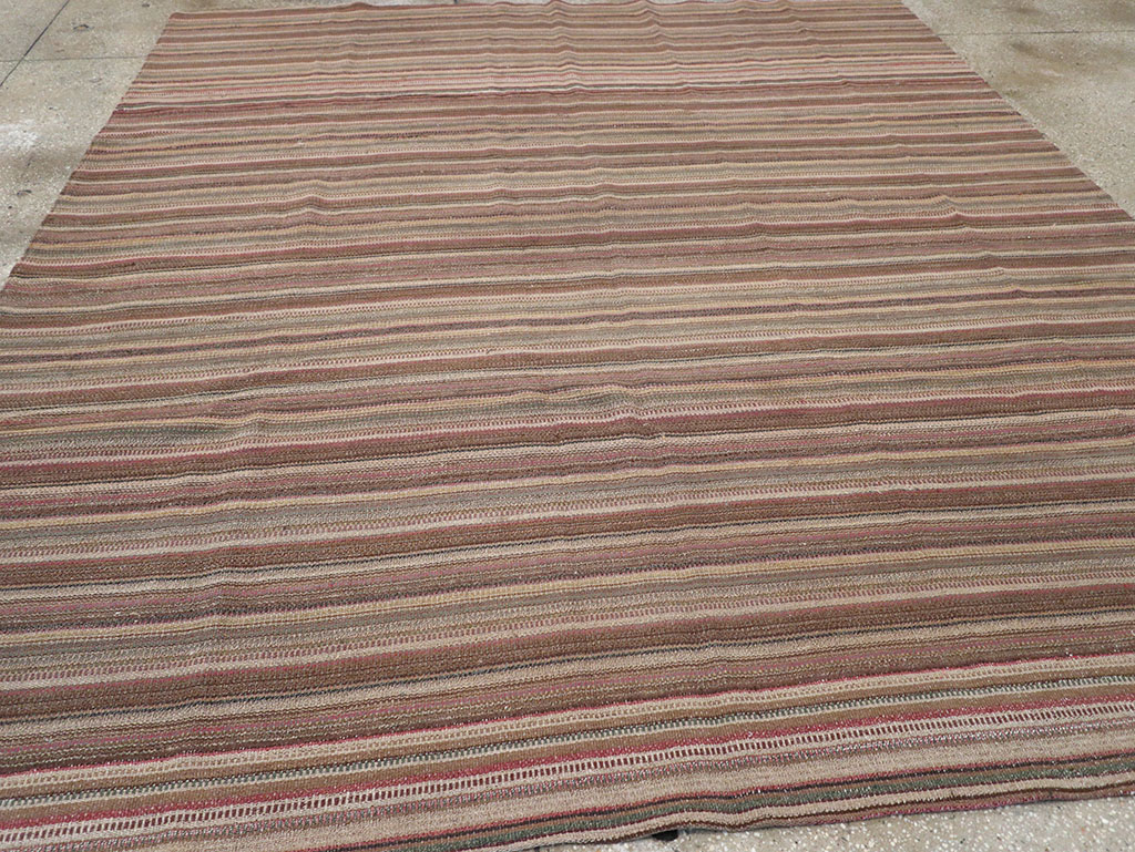 Vintage Persian Flatweave Kilim Room Size Carpet, No.32430 - Gsblank
