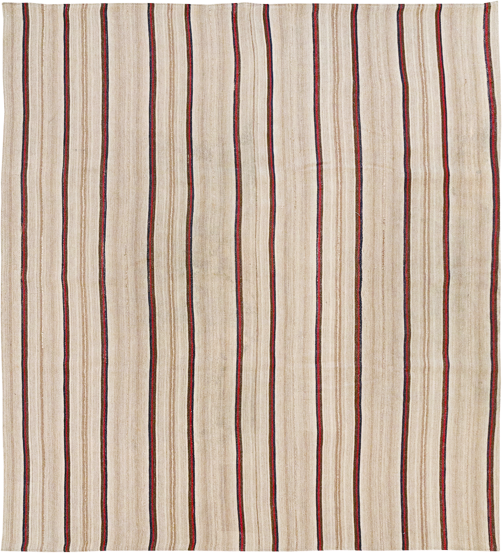 Vintage Persian Flatweave Kilim Small Room Size Carpet, No.32431 - Gsblank