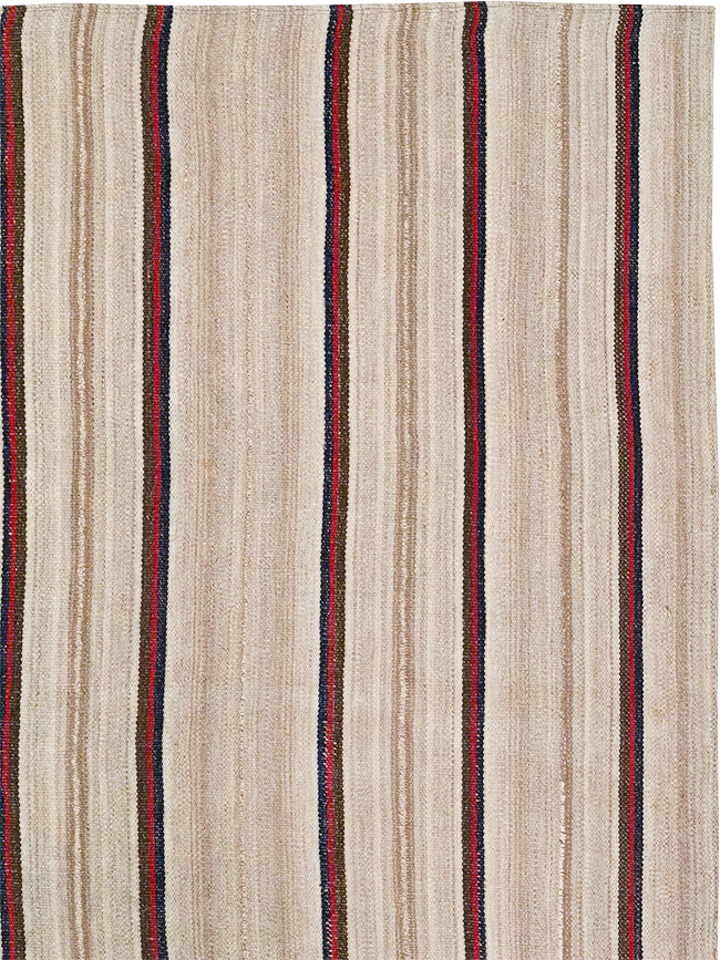 Vintage Persian Flatweave Kilim Small Room Size Carpet, No.32431 - Gsblank