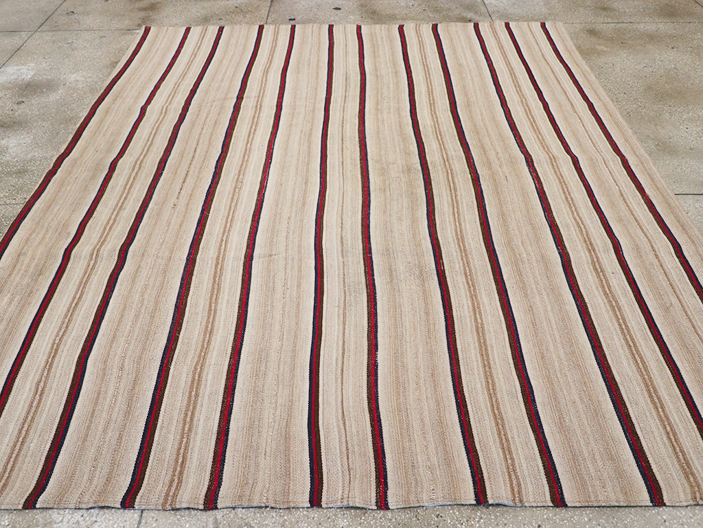 Vintage Persian Flatweave Kilim Small Room Size Carpet, No.32431 - Gsblank