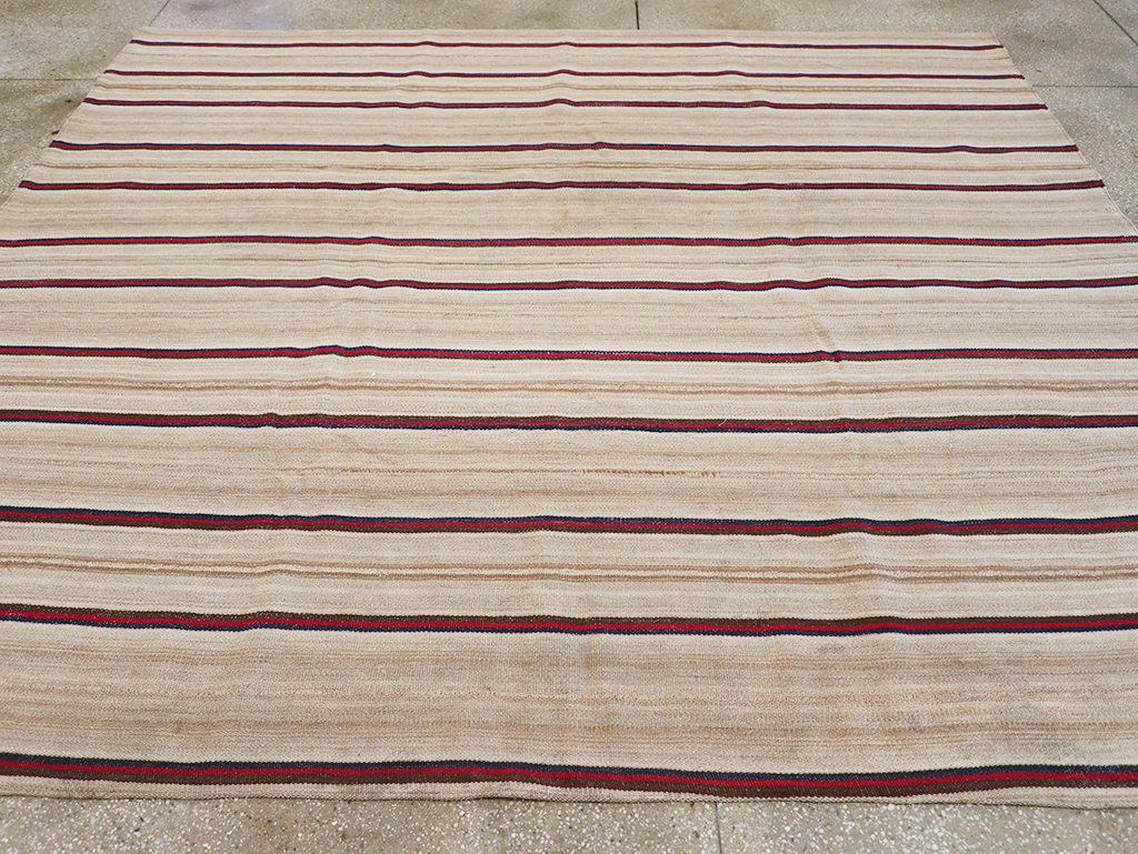 Vintage Persian Flatweave Kilim Small Room Size Carpet, No.32431 - Gsblank