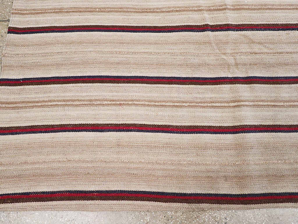 Vintage Persian Flatweave Kilim Small Room Size Carpet, No.32431 - Gsblank