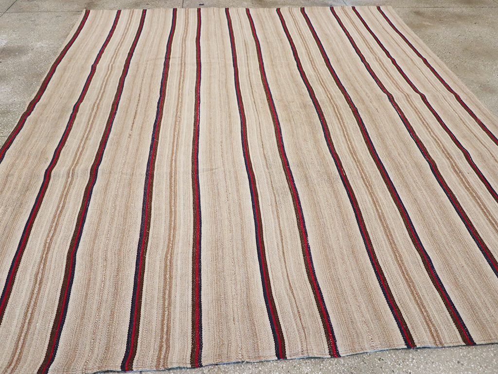 Vintage Persian Flatweave Kilim Small Room Size Carpet, No.32431 - Gsblank