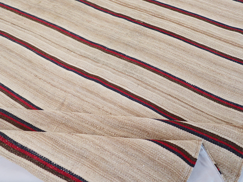 Vintage Persian Flatweave Kilim Small Room Size Carpet, No.32431 - Gsblank