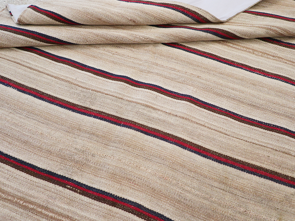 Vintage Persian Flatweave Kilim Small Room Size Carpet, No.32431 - Gsblank