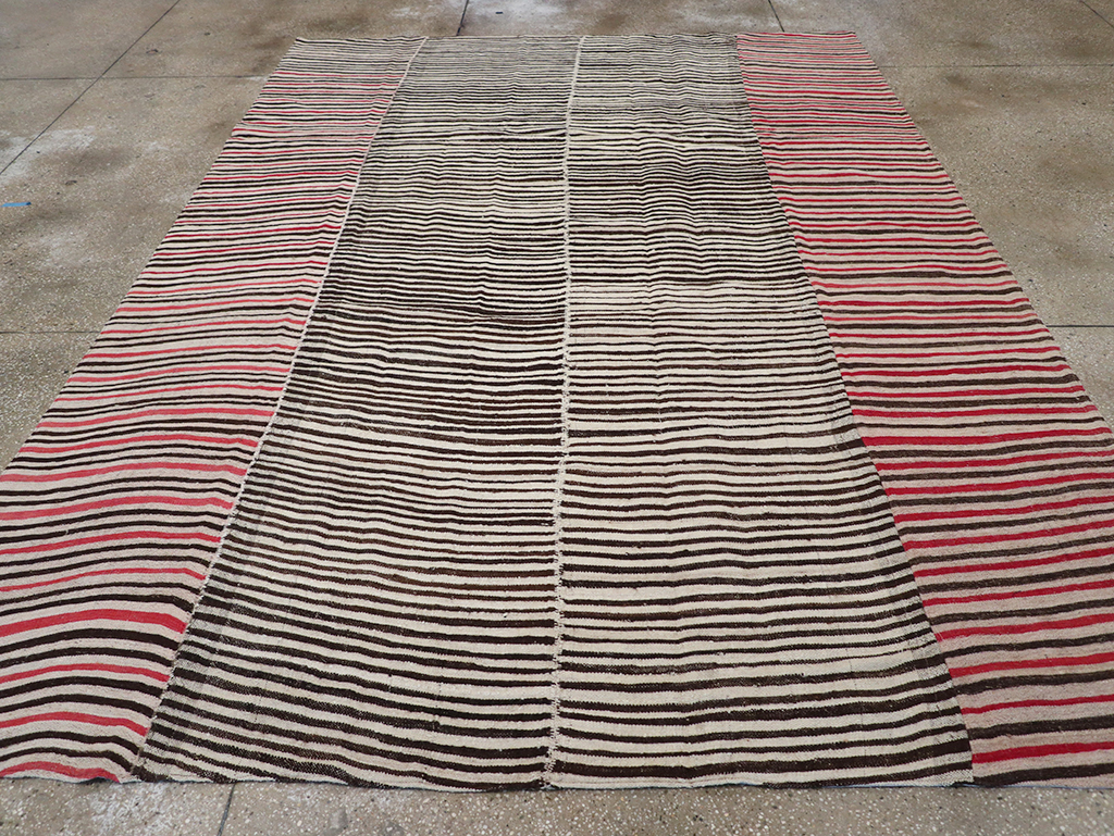 Vintage Persian Flatweave Kilim Room Size Carpet, No.32434 - Gsblank