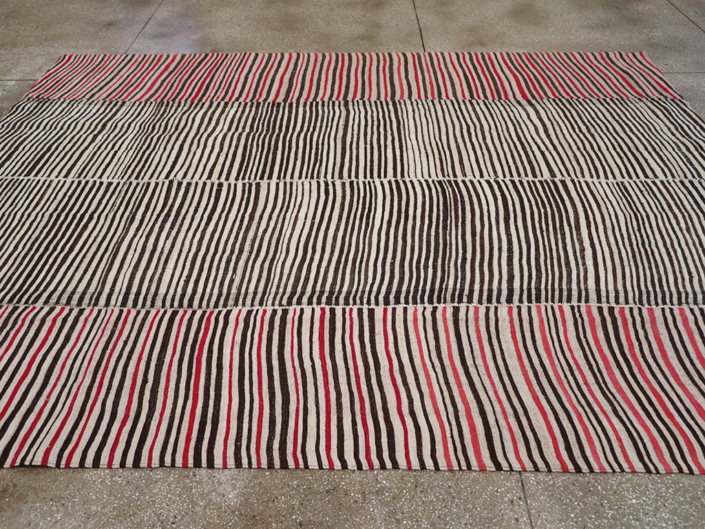 Vintage Persian Flatweave Kilim Room Size Carpet, No.32434 - Gsblank