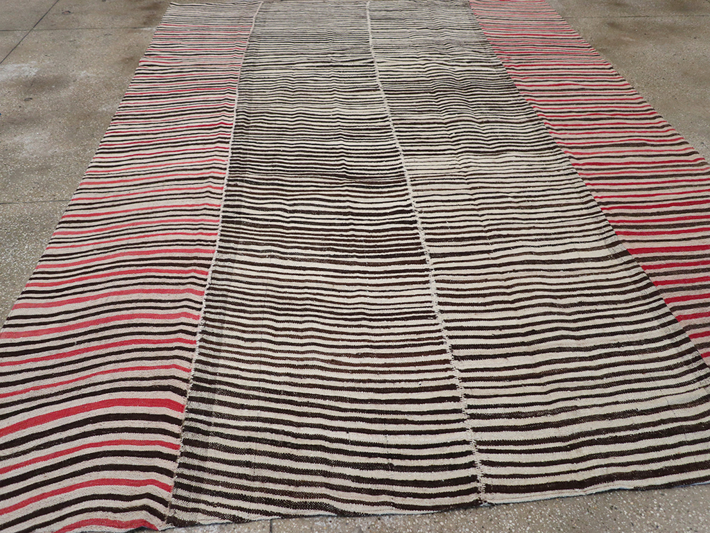 Vintage Persian Flatweave Kilim Room Size Carpet, No.32434 - Gsblank