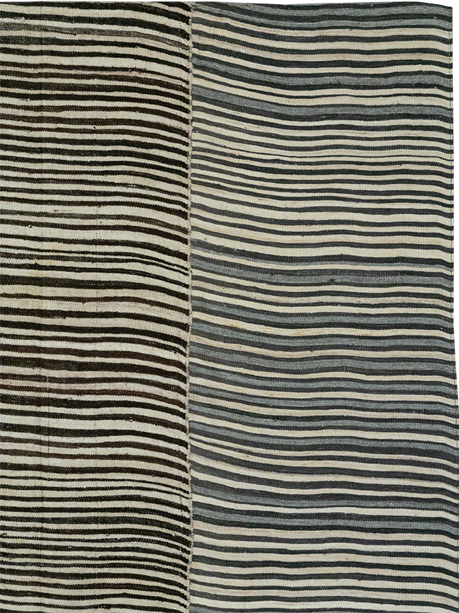 Vintage Persian Flatweave Kilim Room Size Carpet, No.32435 - Gsblank