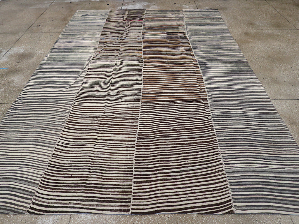 Vintage Persian Flatweave Kilim Room Size Carpet, No.32435 - Gsblank