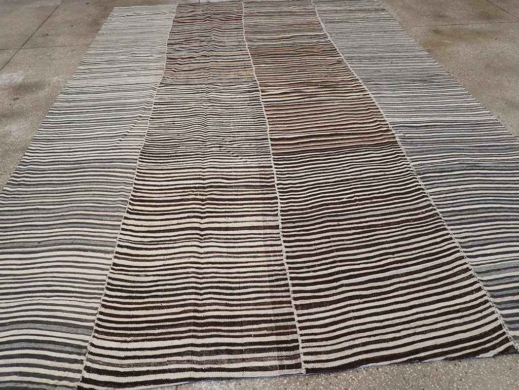 Vintage Persian Flatweave Kilim Room Size Carpet, No.32435 - Gsblank