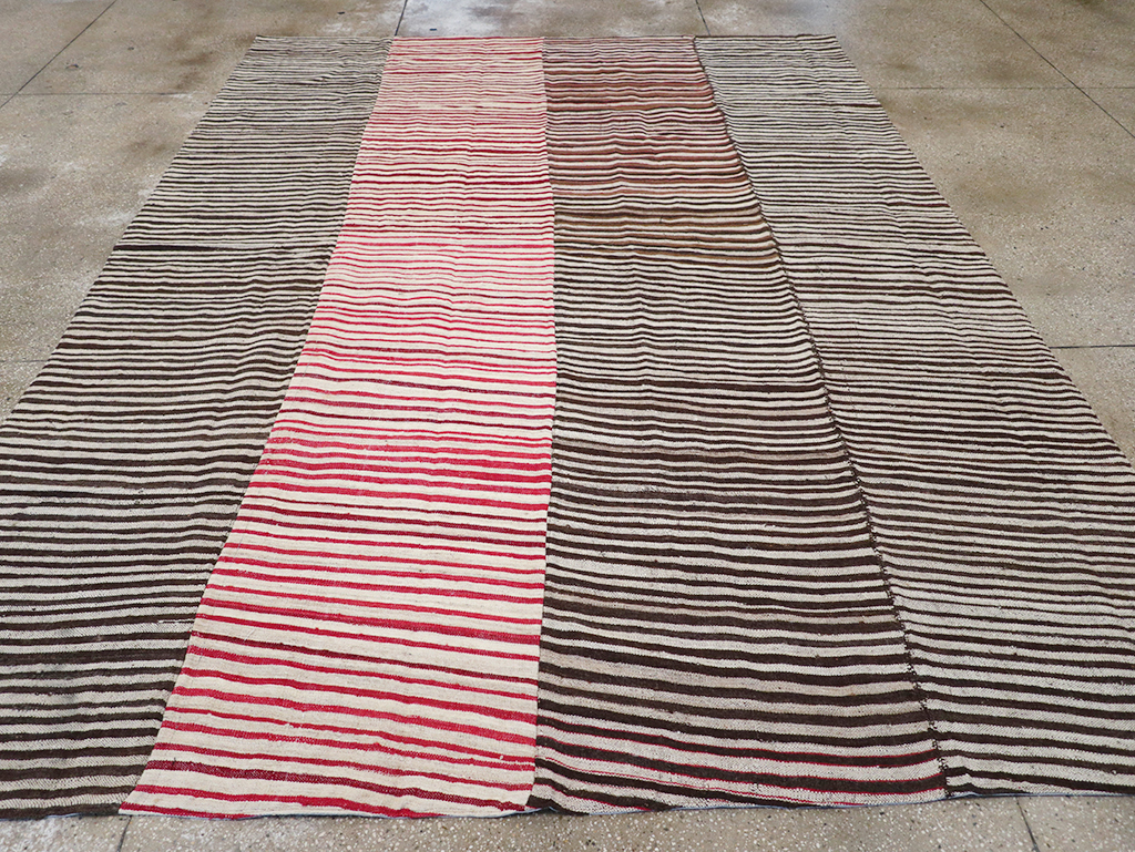 Vintage Persian Flatweave Kilim Room Size Carpet, No.32436 - Gsblank