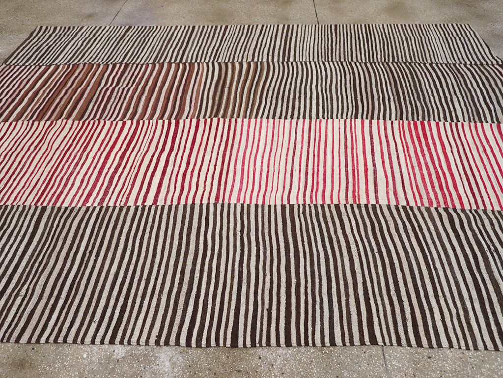 Vintage Persian Flatweave Kilim Room Size Carpet, No.32436 - Gsblank