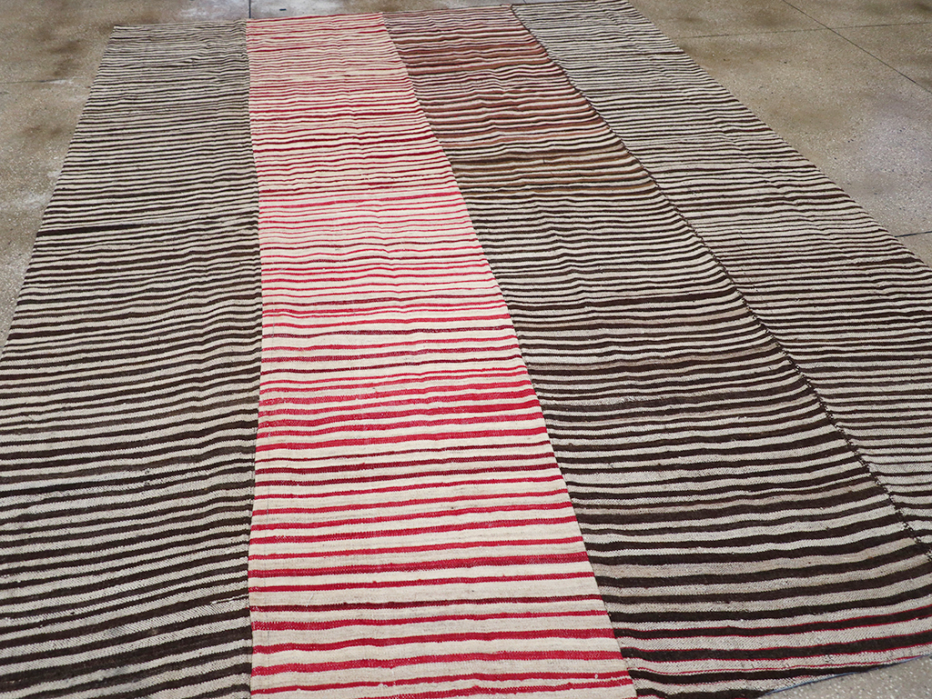 Vintage Persian Flatweave Kilim Room Size Carpet, No.32436 - Gsblank